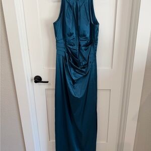 Eliza J Elegant Teal Side Slit Gown